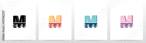 Half Submerged Letter Logo Design M
