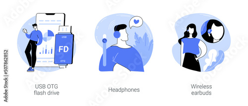 Gadgets and accessories isolated cartoon vector illustrations se