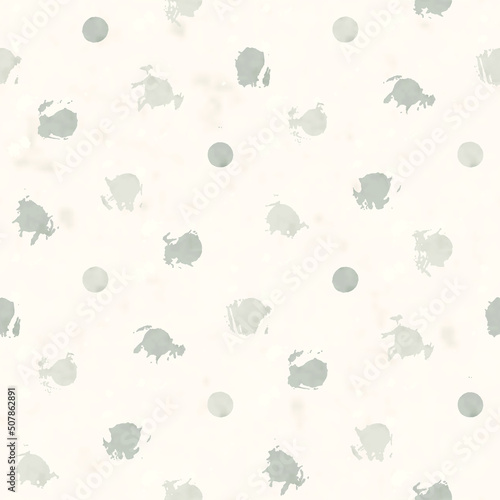 Watercolor-Dyed Effect Textured Organic Polka Dots Pattern