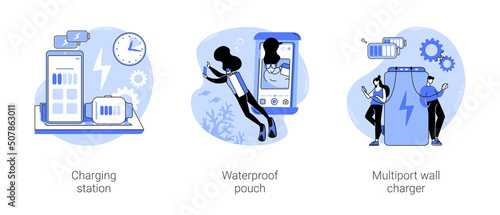 Electronics accessories and supplies isolated cartoon vector illustrations se