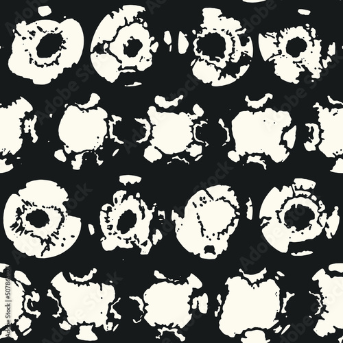 Monochrome Grunge Textured Dotted Pattern
