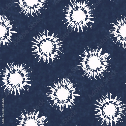 Watercolor-Dyed Effect Textured Splash Dots Pattern