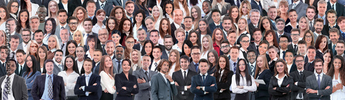 Business people group collage background