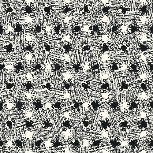 Monochrome Brushed Splatter Textured Pattern