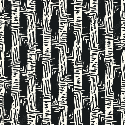 Monochrome Aztec Stripes Pattern