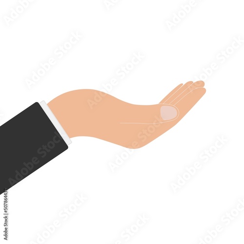 Hand on a white background. Vector illustration