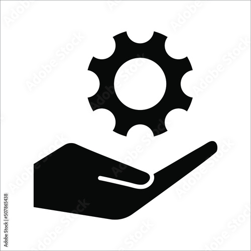 Installation and support icon. Call center, assist, service, contact, phone, computer, info, vector illustration on white background.