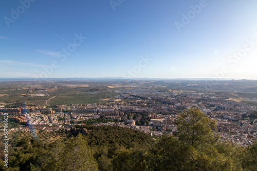 The best views of the city of Jaen, Spain. From the summit of Cerro de Santa Catalina.