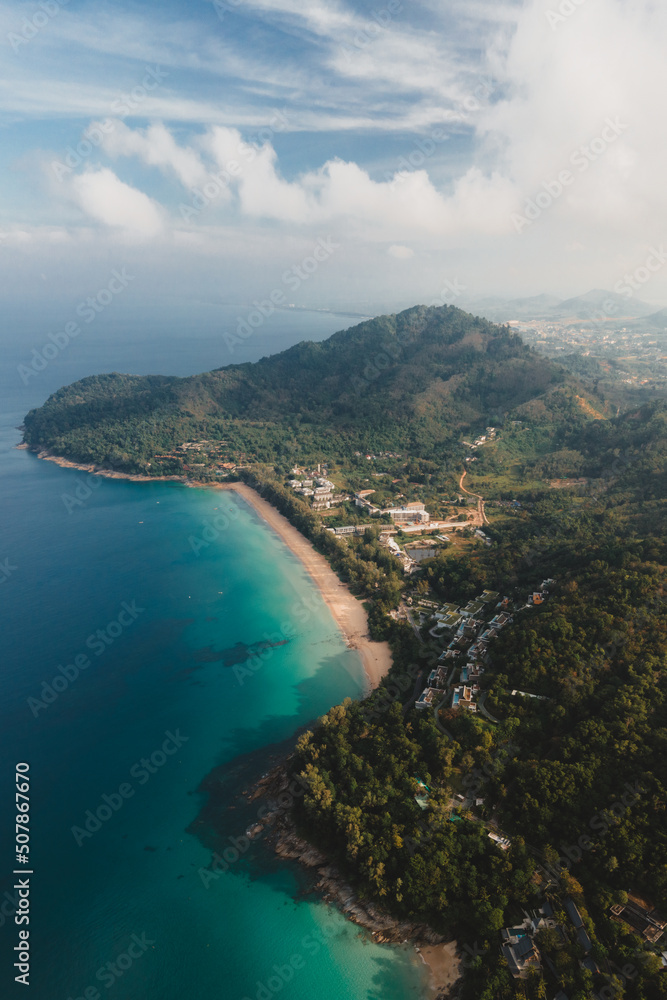 Sunrise Aerial shot in Kamala Beach, Phuket, Thailand, Southeast Asia Sunrise Aerial shot in Kamala Beach, Phuket, Thailand, Southeast Asia