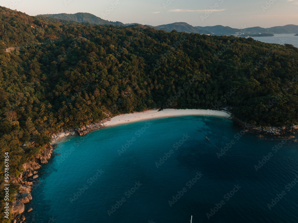Aerial view of Freedom Beach in Phuket, Thailand, Southeast Asia