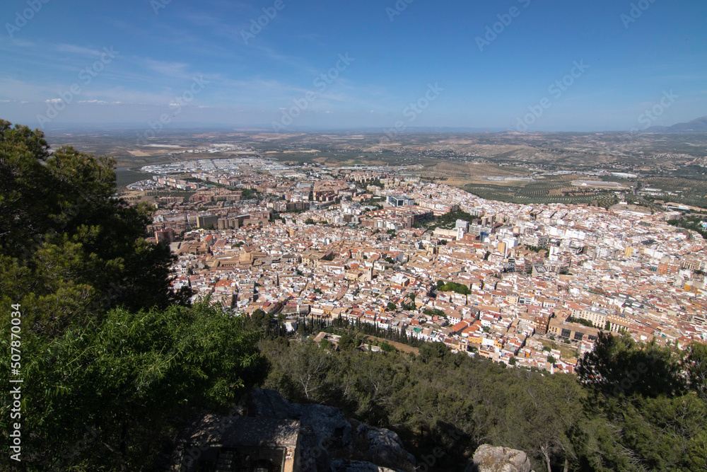 The best views of the city of Jaen, Spain. From the summit of Cerro de Santa Catalina.