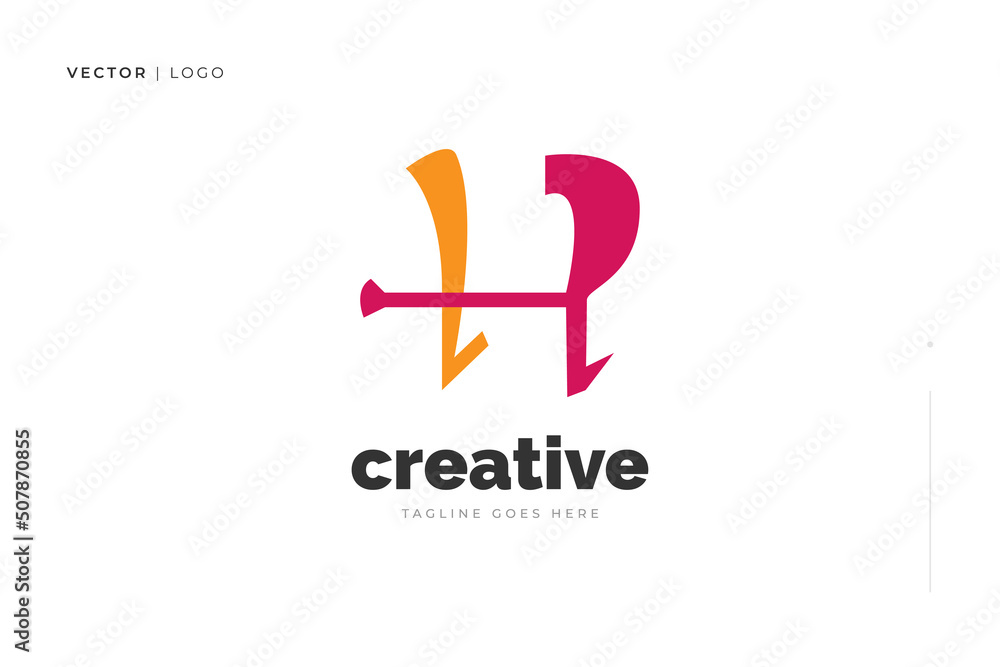 Colorful Letter H Logo Design with Cartoon Style Colorful Letter H Logo Design with Cartoon Style