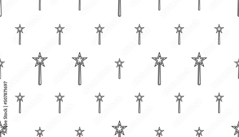 Fototapeta premium Magic Wand Icon Seamless Pattern M_2203002