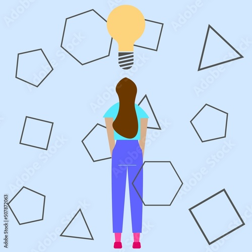 a man had an idea, a picture on a blue background