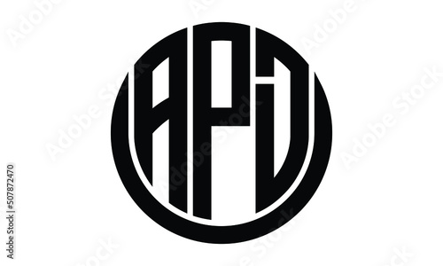 APD shield with round shape logo design vector template | monogram logo | abstract logo | wordmark logo | lettermark logo | business logo | brand logo | flat logo.