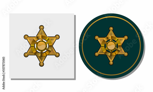 Six star illustration. Logo for police or sheriff