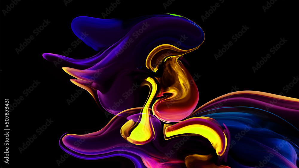 Obraz premium Color abstract illustration made of purple colored oil paint on background, Luxury abstract for a mobile screen concept, phone desktop and wallpaper, background, background 3d render,