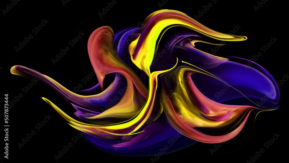 Obraz premium Color abstract illustration made of purple colored oil paint on background, Luxury abstract for a mobile screen concept, phone desktop and wallpaper, background, background 3d render,