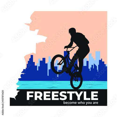 BMX freestyle simple illustration vector