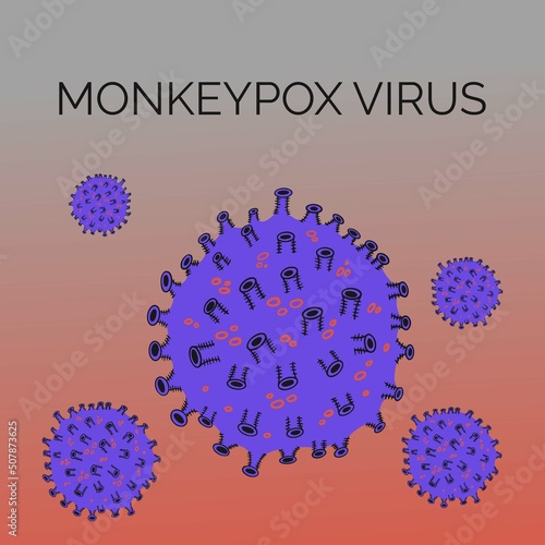 Monkeypox virus zoonotic viral disease that can infect human, nonhuman primates. Monkey pox. Vector illustration