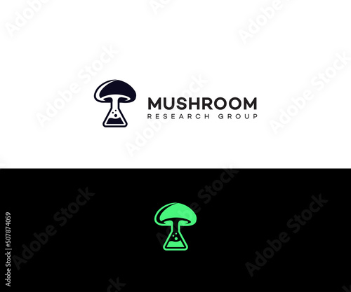 Mushroom Flask Logo Concept  Science and Nature Icon