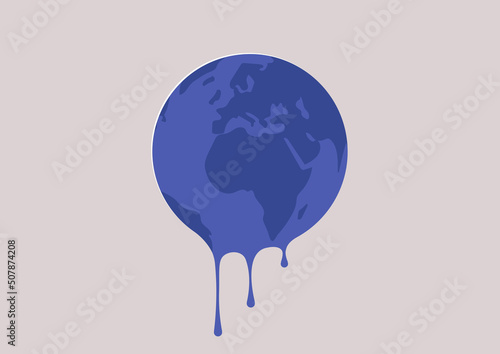 A global warming catastrophe, A climate change problem, a Planet Earth melting