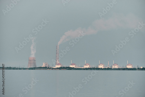фотографія Enerhodar, Zapororiz'ka oblast,  Ukraine - 08-03-2021: Nuclear Power Plant