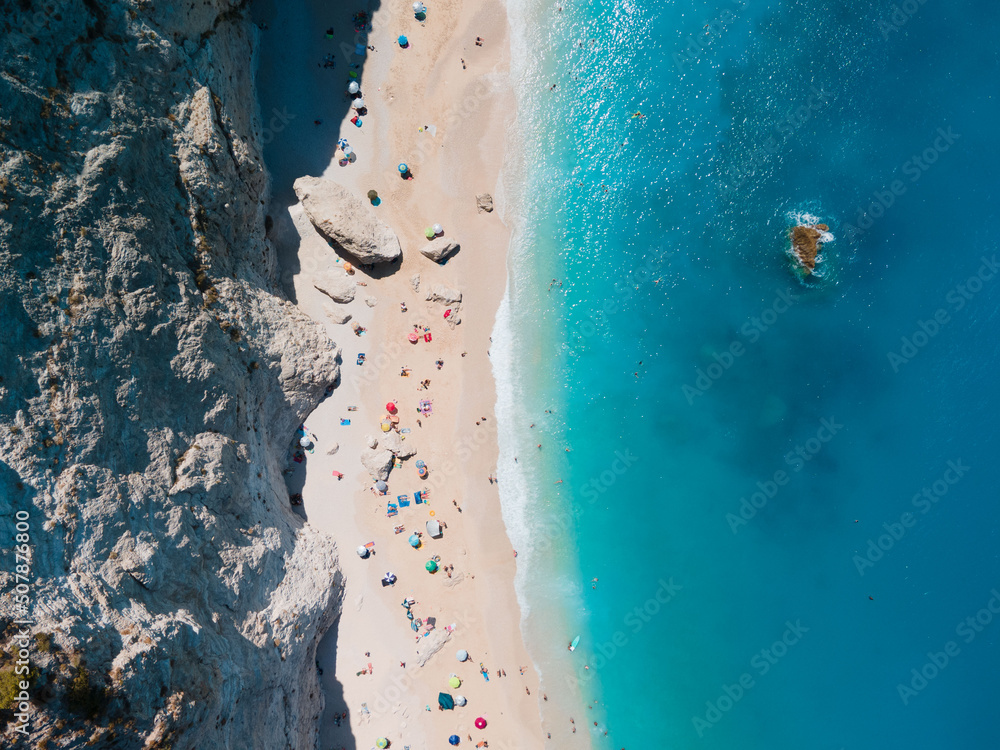 aerial view of Porto Katsiki beach at lefkada island