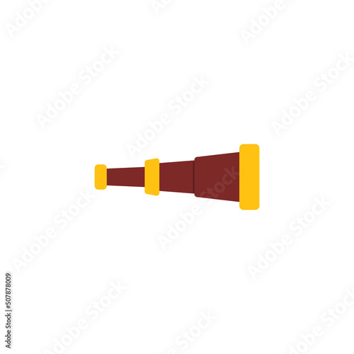 Pirate spyglass on a white background, vector flat illustration.