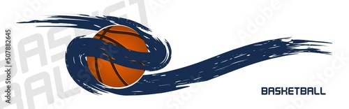 Basketball poster design banner on white background