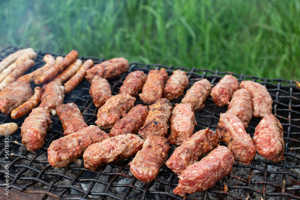 Hot barbeque Romanian style with Hot barbeque Romanian style with