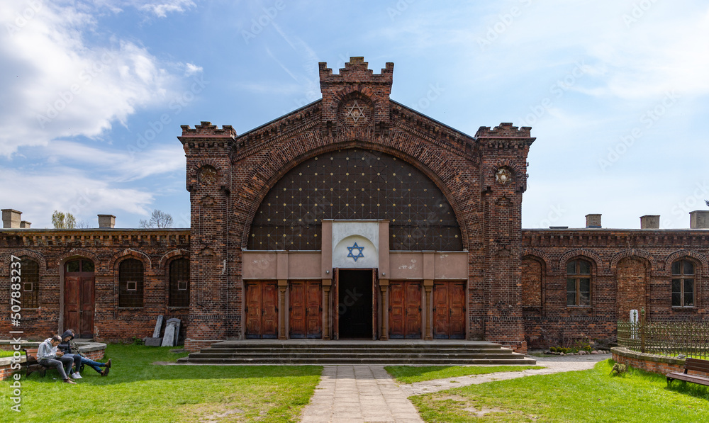 Obraz na płótnie Jewish Cemetery in Łódź Synagogue w salonie
