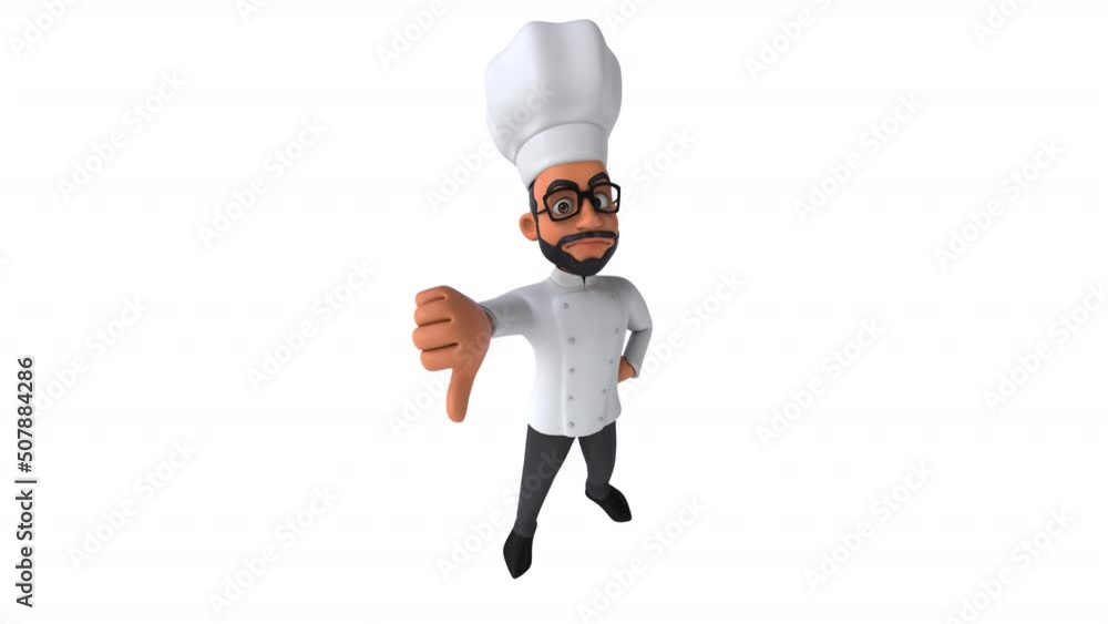 Fun 3D cartoon animation of an indian chef with alpha Fun 3D cartoon animation of an indian chef with alpha