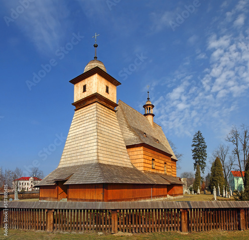 Wooden Church of St. Catherine after reconstruction, Ostrava Hrabova, Czech Republic photo