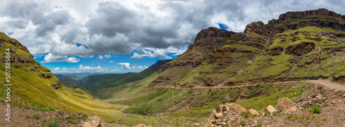 Looking down in the valley and Sani Pass © hannesthirion