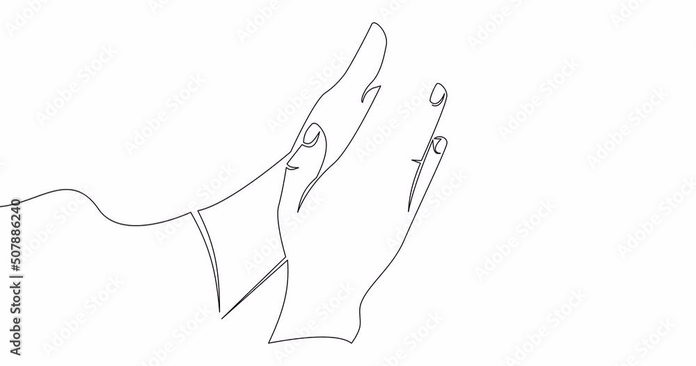 Self drawing line animation applause palms continuous line drawn concept Self drawing line animation applause palms continuous line drawn concept