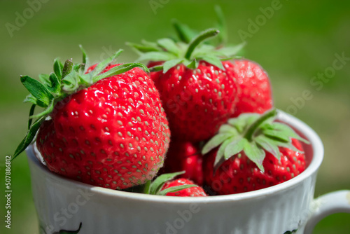 strawberries in a bowl close up