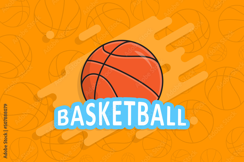 Basketball ball vector background in flat style. Colorful illustration art for tournament illustration and sport apps. Eps 10