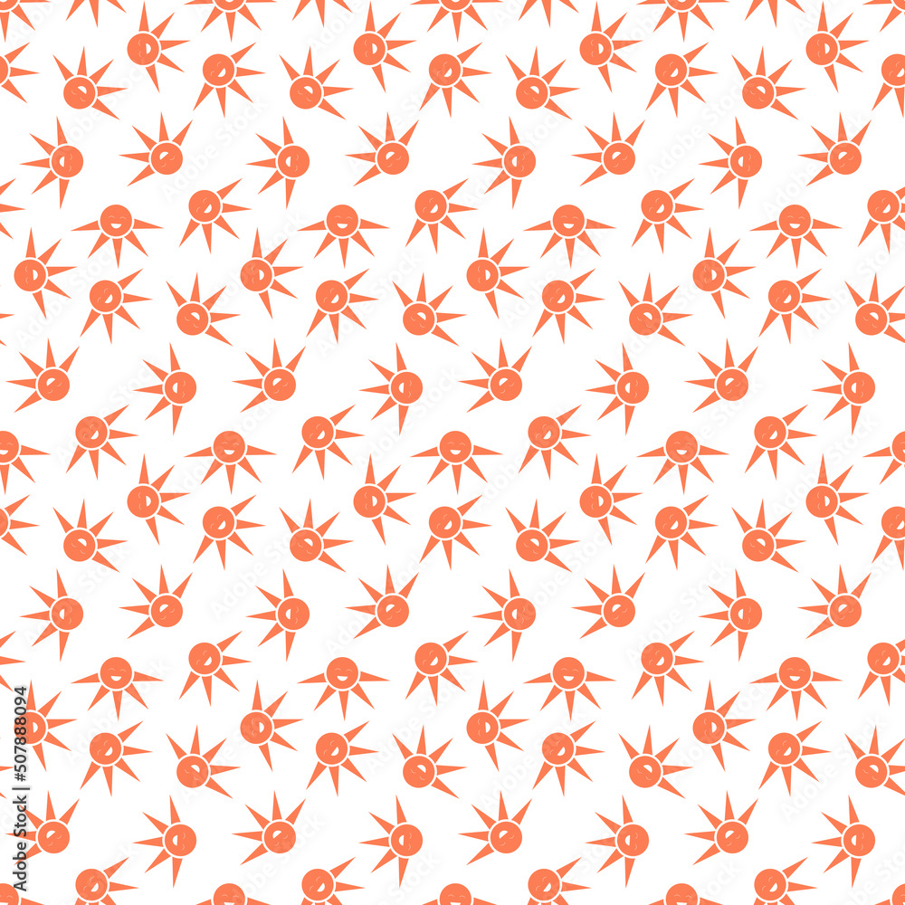 Smiling sun on white background, simple seamless pattern Smiling sun on white background, simple seamless pattern