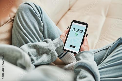 Slika na platnu Woman booking vacation online