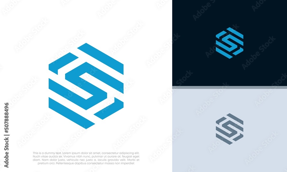 Initials S logo design. Initial Letter Logo. Hexagon logo design.
Initials S logo design. Initial Letter Logo. Hexagon logo design.