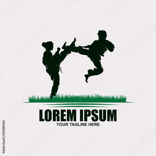 Martial Art Activity Silhouettes, art vector design