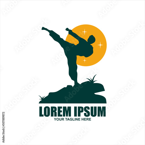 Sport labels set for fighting club. Karate and martial arts