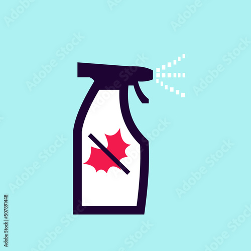 Vector illustration design of a spray bottle with germicidal or anti-virus liquid or glass cleaner.