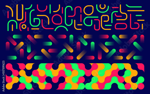 Set de banners con patrones vectoriales de figuras geometricas coloridas con degradados fondos modernos tecnologicos photo
