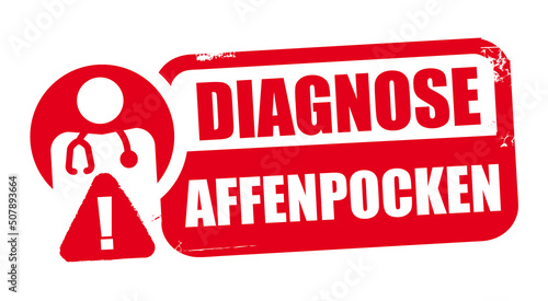 Stempel Diagnose Affenpocken Vektor Illustration photo