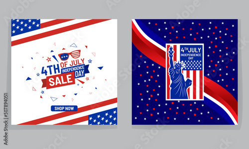 July 4th Of Independence Day Social media Post Template
