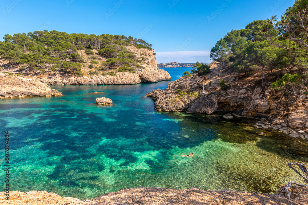 Rocky sea coast. Mallorca island