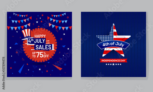 July 4th Of Independence Day Social media Post Template