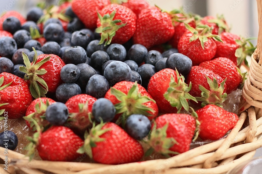 strawberries and blueberries strawberries and blueberries